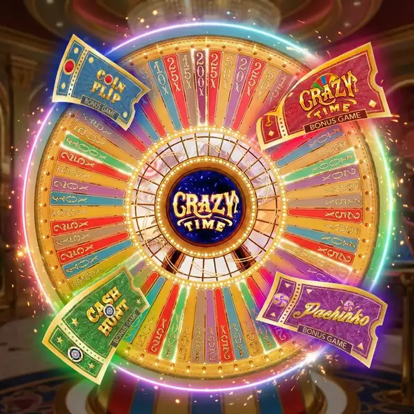 Crazy Time — wheel of fortune with 54 segments and multipliers